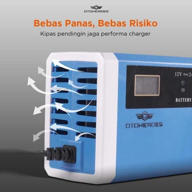 Charger Aki Accu Mobil Motor Taffware Lead Acid 12-24V 10A 80-120Ah