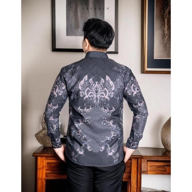 Laskala Batik Premium Djati Kemeja Batik Pria Slimfit Lengan Panjang