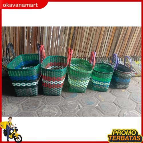 Tas Anyaman Plastik Kaca Premium / Tas Anyam Plastik Tebal Super Jumbo 5 Varian Ukuran / Tas Pasar C