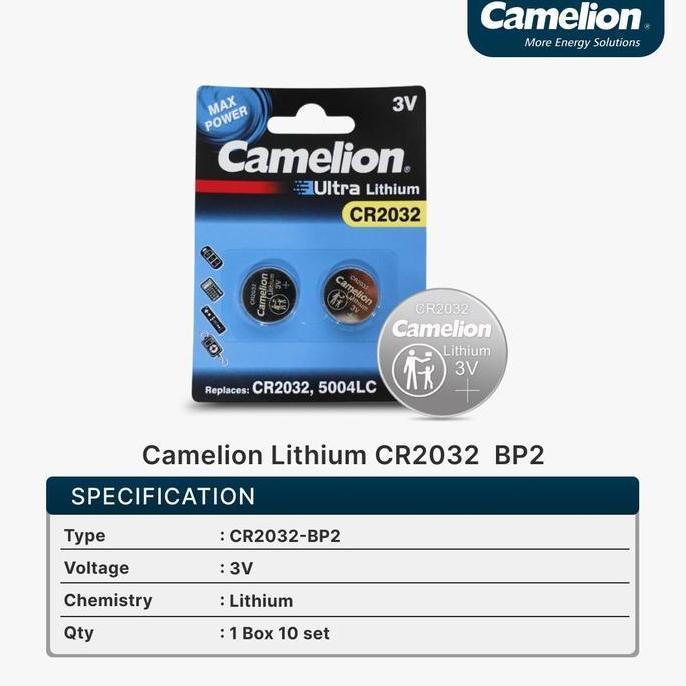 Camelion Baterai Lithium CR2032 BP2 - Camelion Baterai Koin CR2032