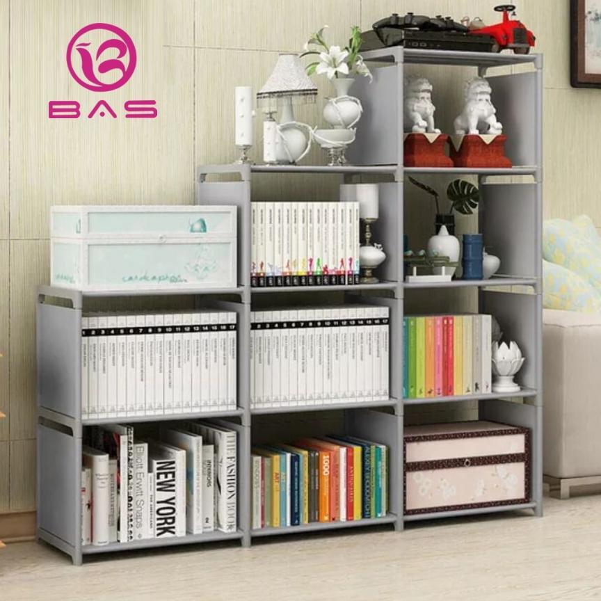 Banting Harga Bas Rak Buku Susun Lemari Buku Rak Serbaguna Portable 3 Sisi