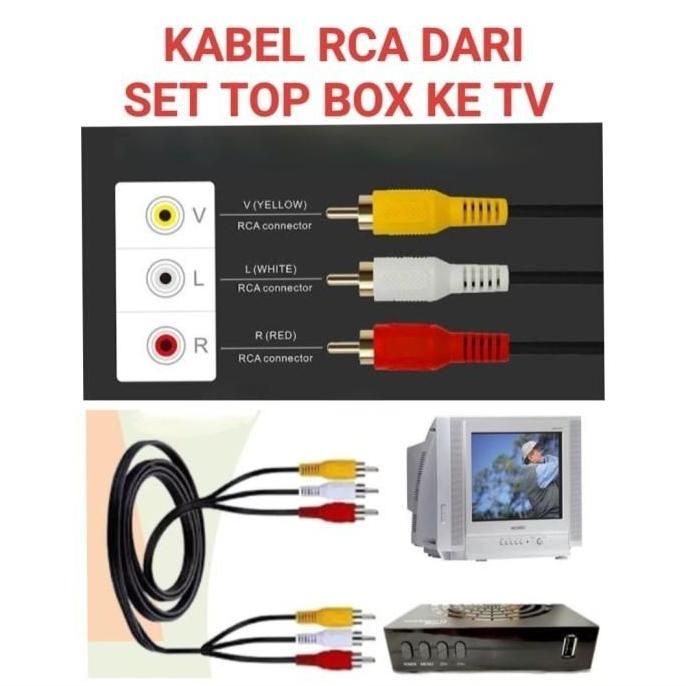 Kabel rca set top box PRIMASAT ke tv kabel rca stb Primasat DVB T2