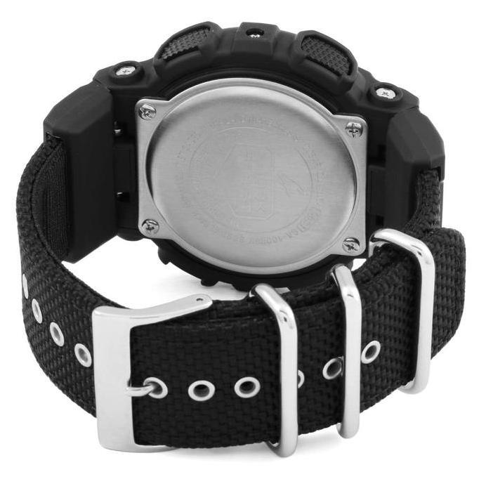 Casio G-Shock Analog Digital Hitam Canvas GA-100BBN-1A Original