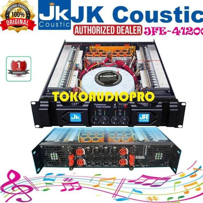 Kualitas Terjamin Jk Coustic Jfe41200 4-Channel  Power Amplifier Jk Coustic Jfe-41200