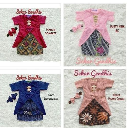 Set Kebaya Anak Perempuan 0-5Th/Baju Kartini/Gaun Pesta Baby/Kondangan
