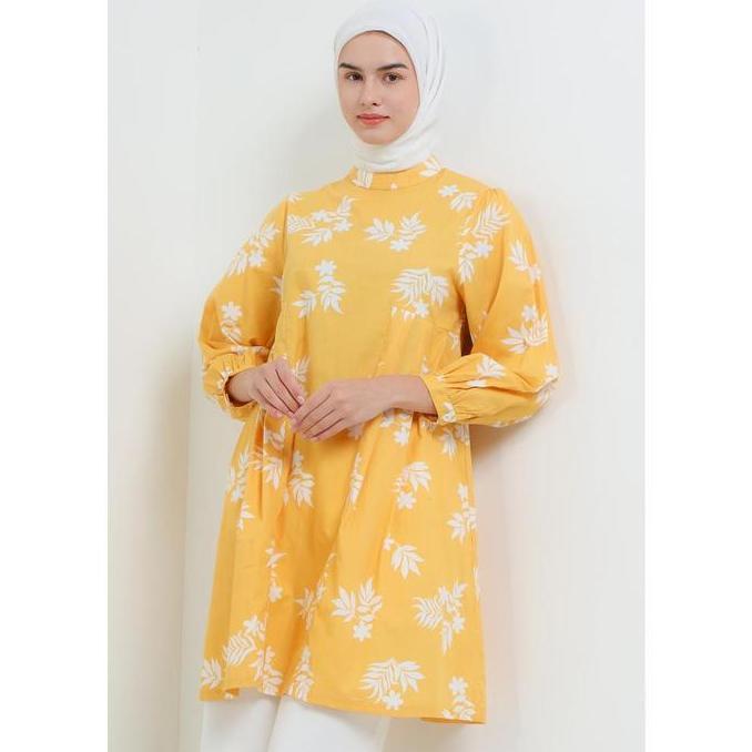 MFMW Mylla Tunik Kuning Motif Bunga