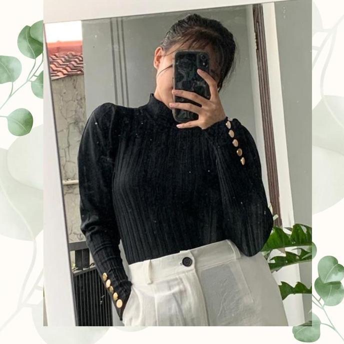 Inner Rajut Turtleneck Premium Lengan Panjang Import Manset Baju