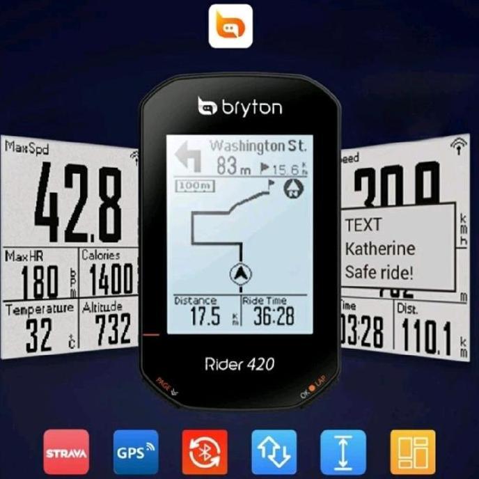 Speedometer sepeda GPS Bryton rider 420 unit only