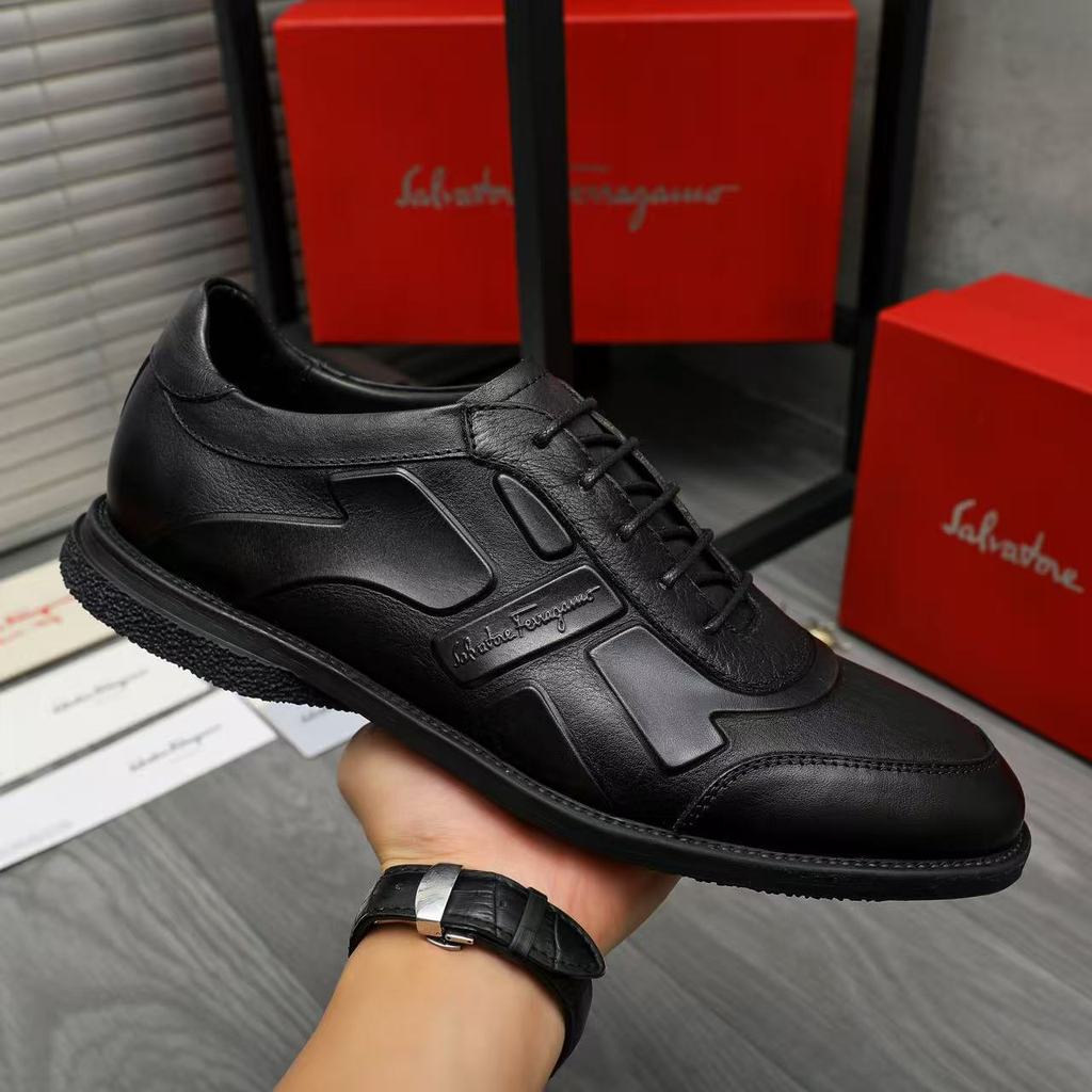 Sepatu Sneaker Pria Hitam Kulit permataliim
