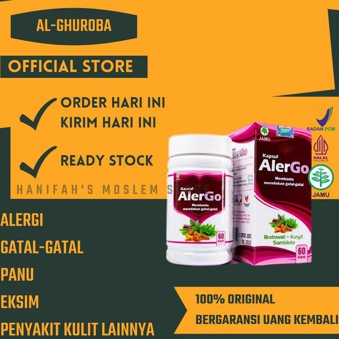 Alergo Kapsul Obat Herbal Alergi Penyakit Kulit Jerawat Kudis Eksim