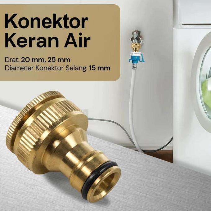DAXZI Konektor Kran Air Kuningan Selang Drat Dalam Mesin Cuci Keran JM009