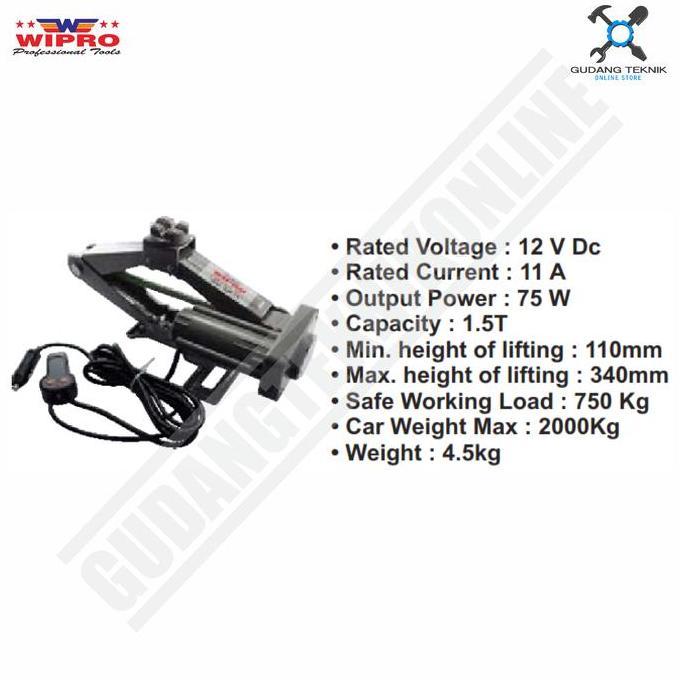 DELLINE Dongkrak Jembatan ELECTRIC 1,5 Ton WIPRO DJE-15/Dongkrak Listrik Mobil