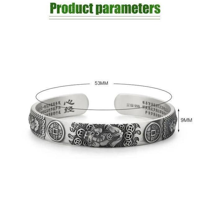 WALMERA Gelang Titanium Anti Karat Model Pixiu Keberuntungan Retro Gelang Titanium Pria Wanita