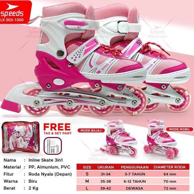 Sepatu Roda Anak Power King Inline Roda Full Karet 666 barang impor