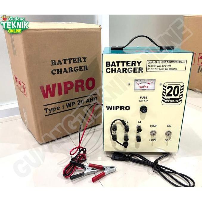SAXTIL Charger Aki Motor Mobil WIPRO WP20AHR REGULER 20A 6-60V / Ces Cas Aki Baterai Battery Accu Ac