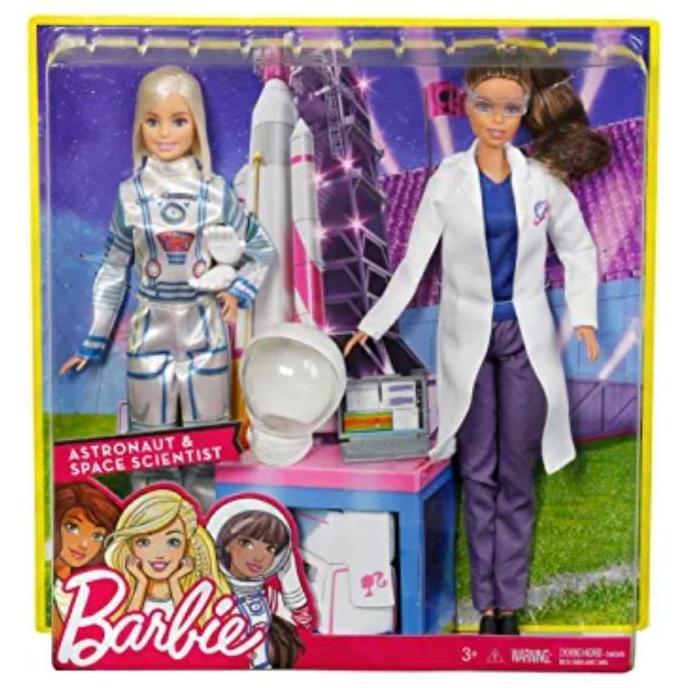 Boneka Blonde Barbie Astronaut & Space Scientist Doll and Playset