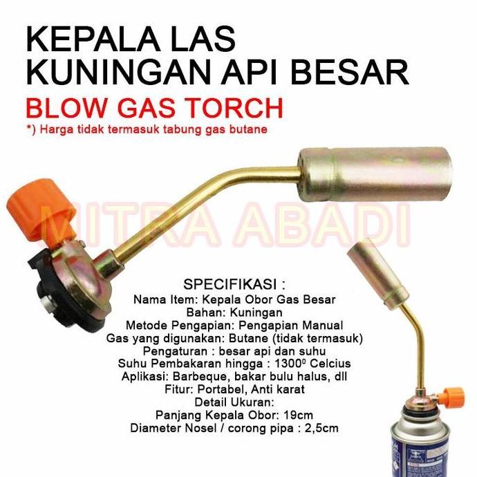 YOGSIXO Blow Gas Torch / Kepala Las Kuningan API BESAR - Kepala Gas Pemantik