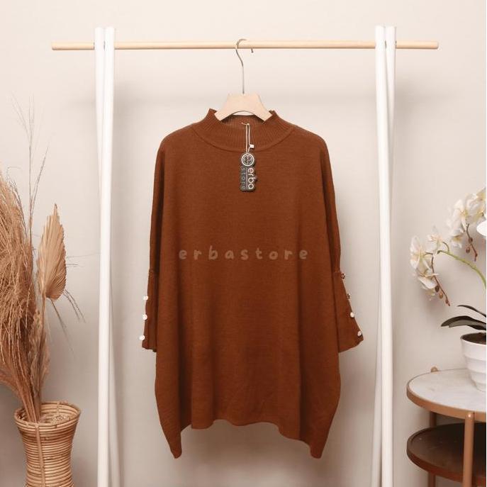 DISKON Erbastore.id Batwing Blouse Rajut Premium Quality Bahan Acrylic 12 Gate Model Korean Style Al