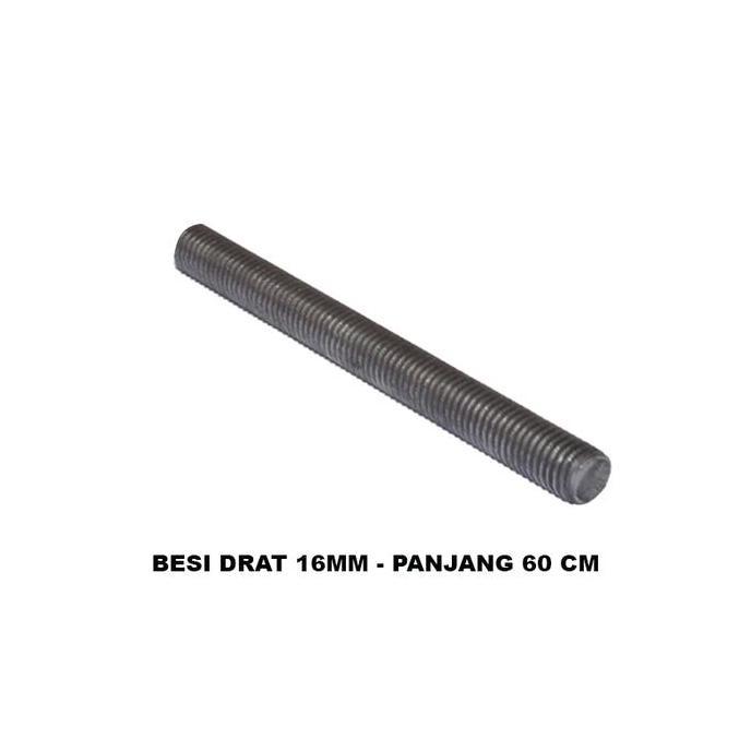 LORASTA EELIC BED-M16X60 Besi drat ulir diameter 16mm x panjang 60 cm cocok untuk perakitan mesin DI