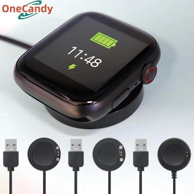 LORASTA Kabel Charger Smartwatch Hiwatch T500+ Series 7 2 Pin Charger Smart Watch Series 7 Charger J