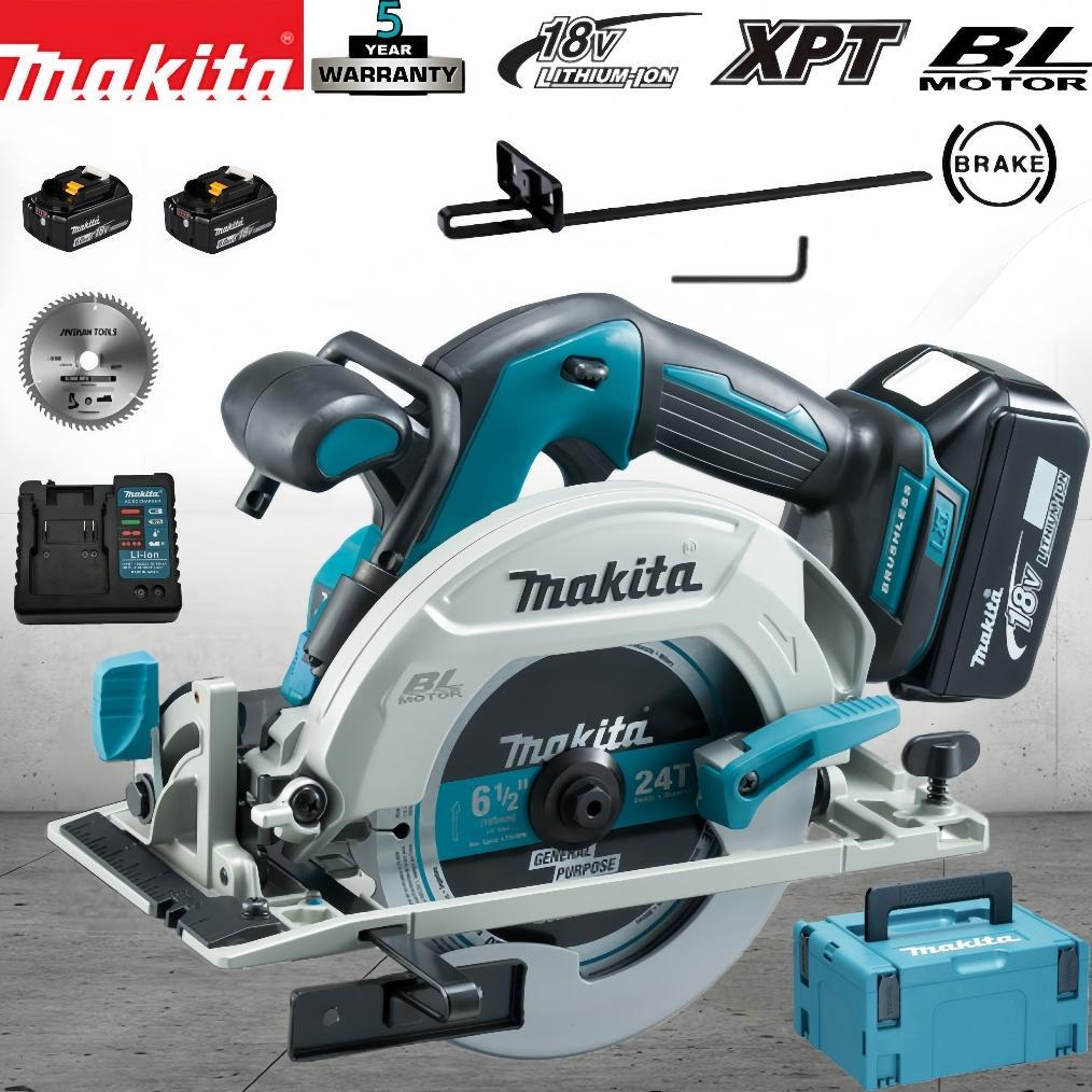 Gergaji bundar Makita DHS680, pemotong kayu listrik tanpa kabel, pemotong tanpa sikat 18V, pemotong 