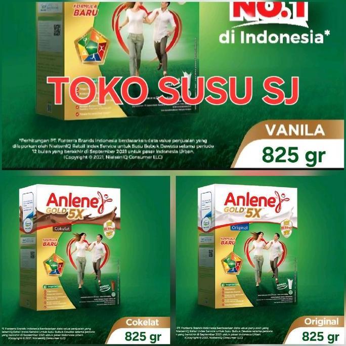 kikivalesta - ANLENE GOLD 5X plus 825 gram Vanila Original Cokelat/plain/825gr/dulu 900/850 gram/885
