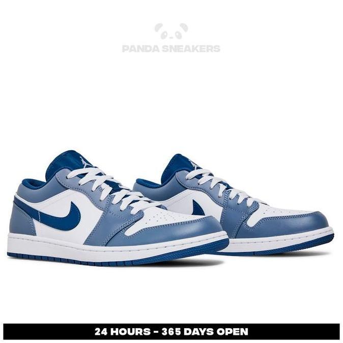 Sepatu Air Jordan 1 Low Ashen Slate Steel Blue Navy Authentic BS