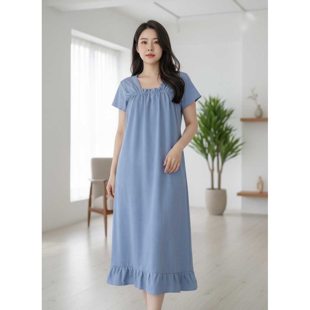 Daster Dada Kerut Modern - Daster kekinian - Daster Remaja Dewasa - Daster Polos Bahan adem - Daster