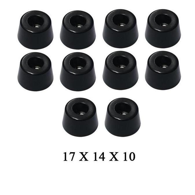 LORASTA EELIC BAK isi 10 Pcs bantalan alas karet bulat kecil hitam tatakan pelindung kaki kusi meja 