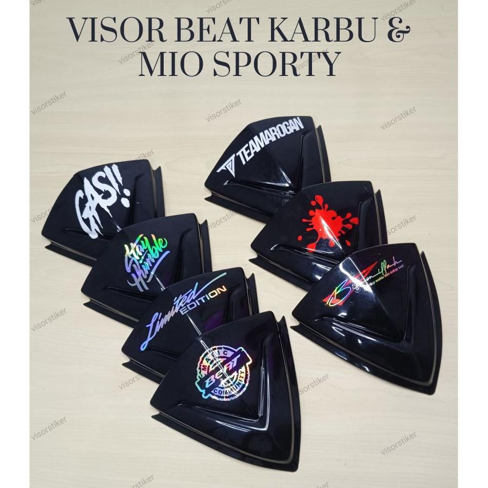 KAMPOENGREADY VISOR BEAT KARBU BEAT OLD MIO SPORTY MIO SOUL KARBU MIO M3 STIKER LOGO WINDSHIELD HOND