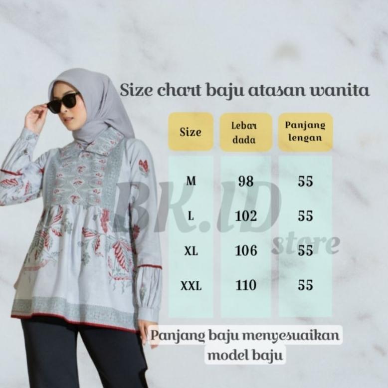 Exclusive Batik Kantoran Id Atasan Batik Wanita Motif Shintya  Series Pekalongan Size M,L,Xl,Xxl || 