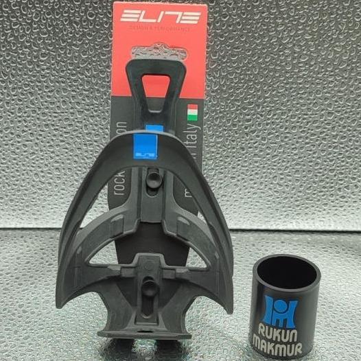 Promo Elite Cycling Water Bottle Cage ROCKO Carbon Lightweight - Black Blue - Cagak Botol Minum Sepe