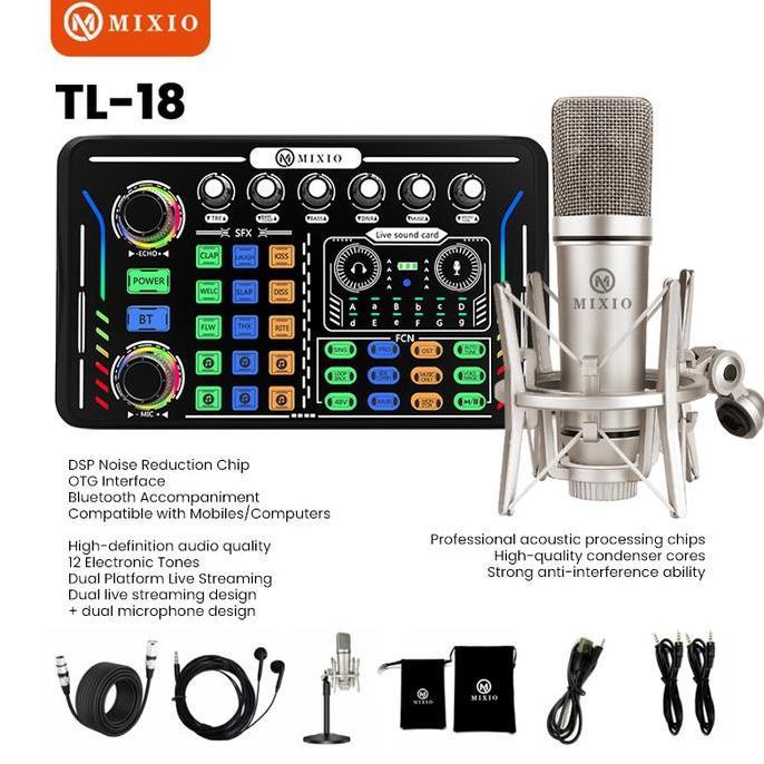 barkisanshop - mixio tl-18 48v paket soundcard mikrofon live streaming premium series soundcard