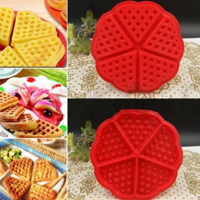 Ready cetakan waffle silikon ( bulat)