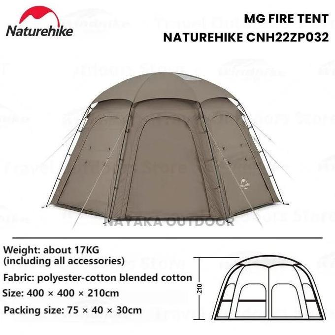 Tenda Camping Otomatis Naturehike MG Fire 5P CNH22ZP032 Tenda Korean Glamping Kemah Keluarga 4 Orang