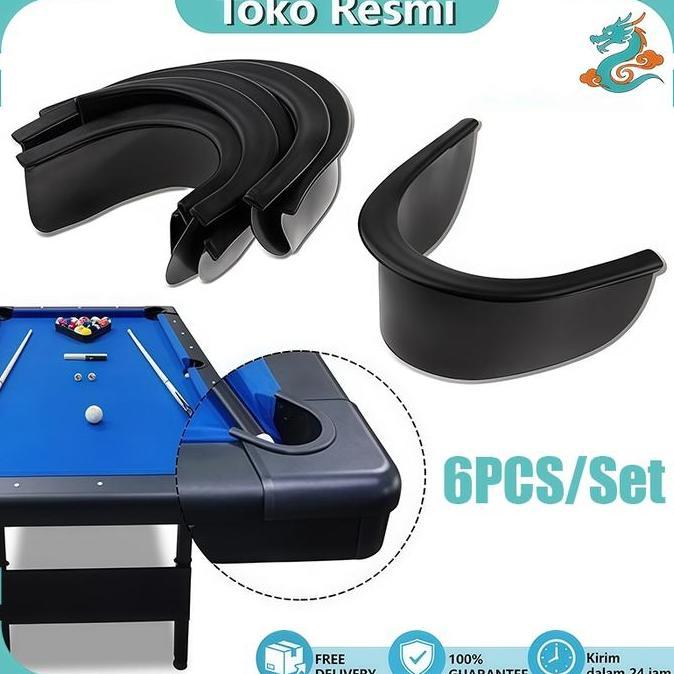 6Pcs/Set Poket Plastik Meja Billiard Karet Kecilin Lobang Meja Biliar Meja Billiard Pocket Biliar