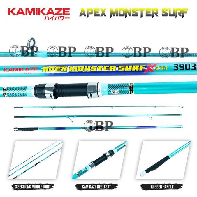KAMIKAZE Joran Pancing Spinning APEX MONSTER 390cm - 450cm Hi Carbon Blank 24T Extra Slim Joran Panc