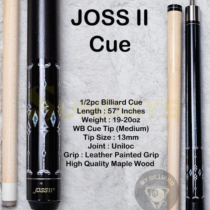 Joss II Cue Maple Wood 13mm Stick Billiard - Joss 2 Cues Stick Billiar Murah