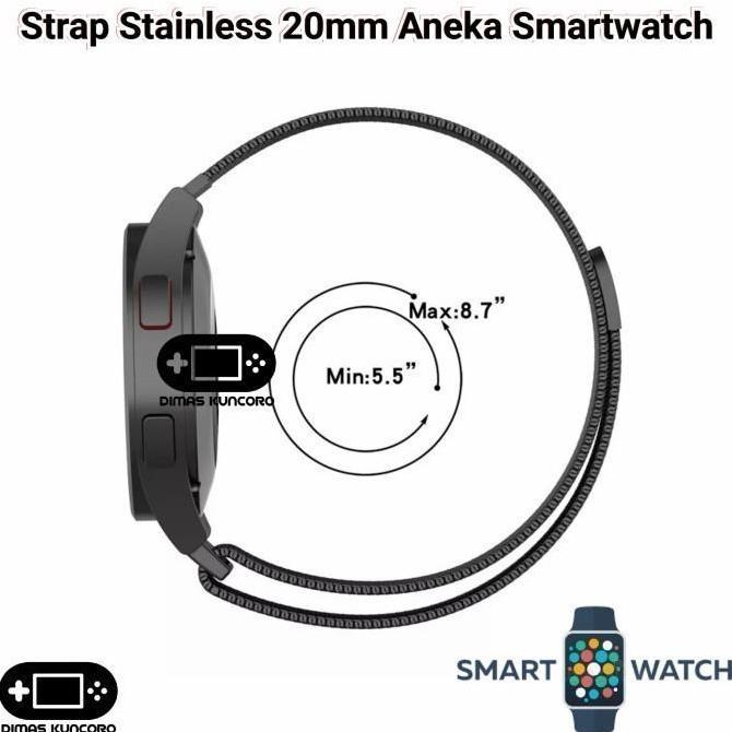 Strap Stainless 20mm tali jam tangan steel zeblaze ares gloryfit retro