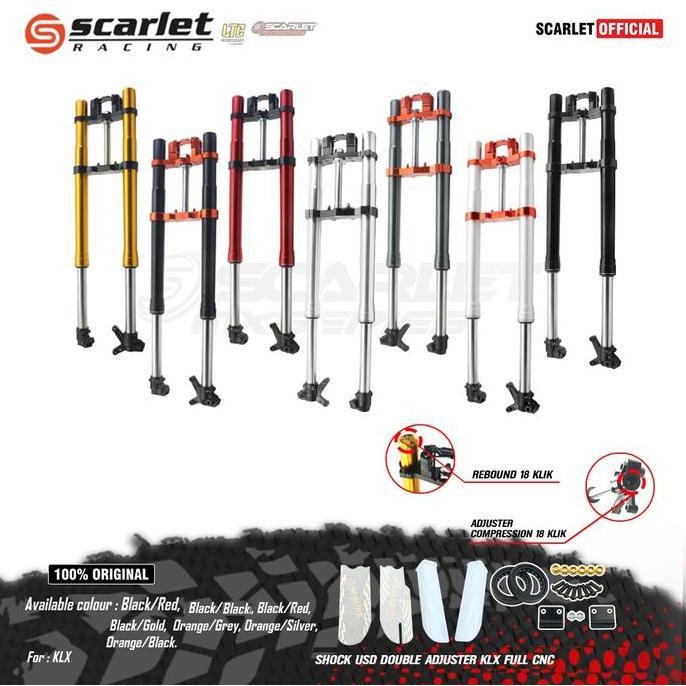 SCARLET RACING Shock USD Double Adjuster Motorcycle KLX FULL CNC