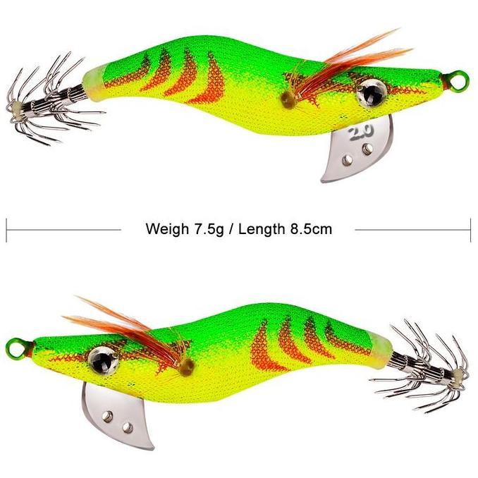 PROBEROS Umpan Pancing Cumi Lure Egi 2.0/ 2.5 / 3.0 Squid Jig Glow In The Dark LE147