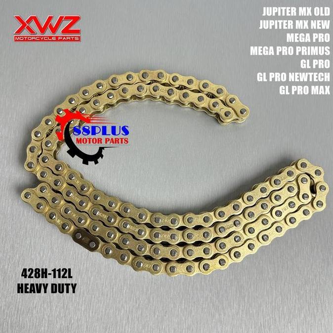 Vanessa.Ecer - Rantai Roda Motor Gold 428H-112L Jupiter Mx New 135 Mega Pro Primus Hiu Gl Pro Neotec