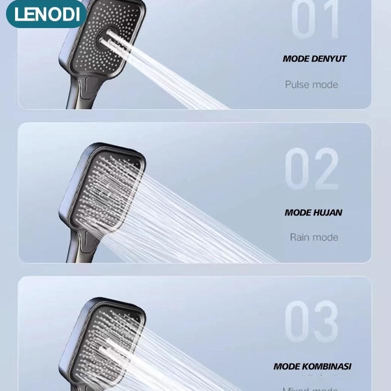 Lenodi  Shower Kamar Mandi Panas Dingin /  Led-Shower-Shower Set/4 Fungsi Kran Panas Dingin/Sower Se
