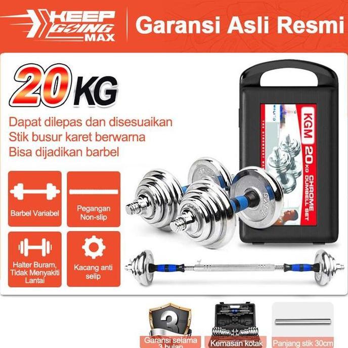 Dumbbell Fitnes Rumahan, Dumbbell 20Kg, Dumbbell Besi, Khusus Fitnes