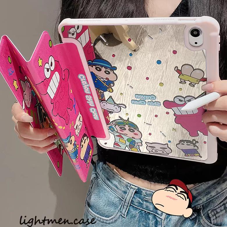 Crayon Shinchan Mirror iPad Case For iPad Air 6 M2 Air7 M3 air 5 4 3 ipad pro 2024 2022 2021 Cover i