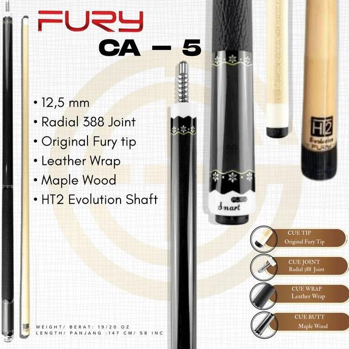Produk Fury CA-5  HT2 Evolution Maple  Shaft New - Stick Billiard Play