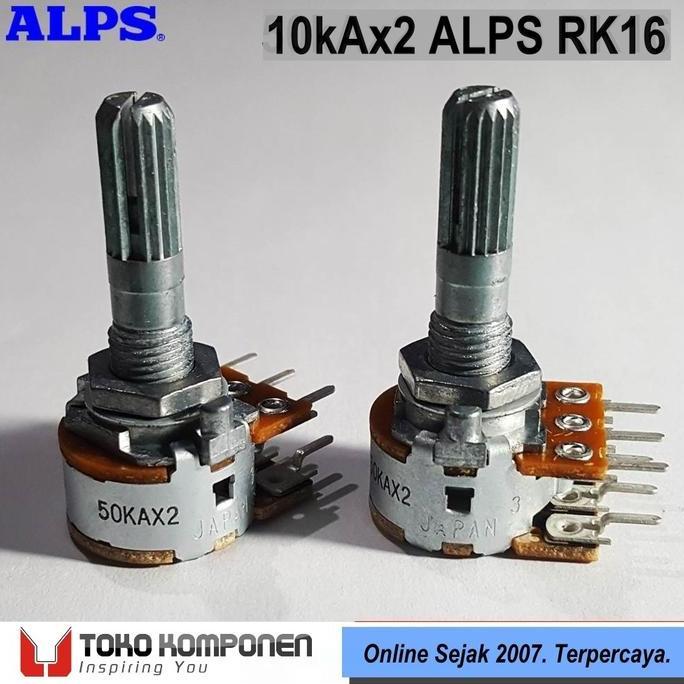 100Kax2 Alps Rk16 Japan Stereo Potentiometer Potensio 100K 100Kb B100K