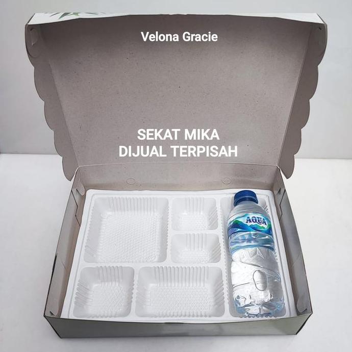 Dus Nasi PREMIUM 20x27 Laminasi Persegi Panjang isi 50 pcs Motif Rustic Green Box Besek Tutup Sambun
