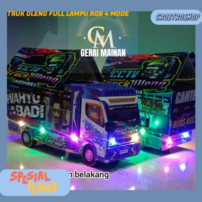 Truk Oleng Mainan Miniatur Truk Ada Lampu Dan Terpal