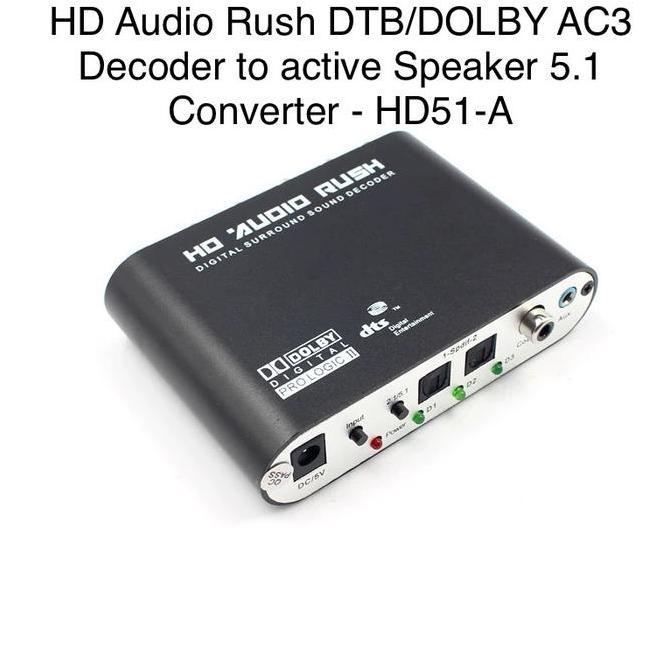 Hd Audio Rush  Dts / Dolby Ac3 Decoder To Active Speaker 5.1 Konverter - Hd51-A